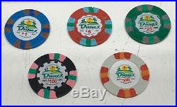 1179 Poker Chips $1/5/25/100/500 Dunes Commemorative Clay Composite 9gr. In Case