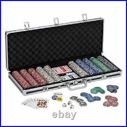 13.5 Gram Texas Hold'em Clay Poker Chip Set with Aluminum Case, 500 Chips
