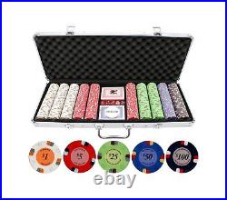 13.5g 500pc Lucky Horseshoe Clay Poker Chips Set Las Vegas Casino Quality P