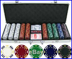 13.5g 500pc Triple Striped Clay Poker Chip Set