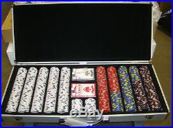 13 Gram 650 count Casino Pro Clay Design Poker Chip Set with Aluminum case! New