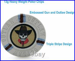 13g Outlaw Clay Poker Chips Set 500 Piece Multicolor