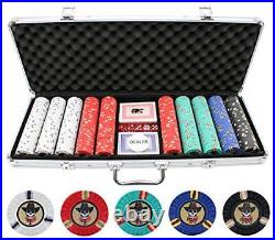 13g Outlaw Clay Poker Chips Set 500 Piece Set Aluminum Carrying Case Adult New