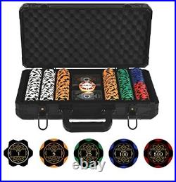 14 Gram Clay Poker Chip Set for Texas Hold'em, 300 Chips With Numbered Values