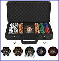 14 Gram Clay Poker Chip Set for Texas Hold'em, 300Pcs Casino Style Chips