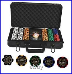 14 Gram Clay Poker Chip Set for Texas Hold'em, 300Pcs Casino Style Chips