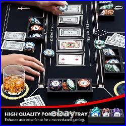 14 Gram Clay Poker Chips Set with Double Sided Poker Mats for Texas Hold'em&B