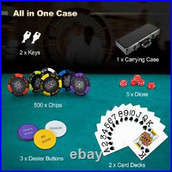 14 Gram Texas Holdem Poker Chip Set 500 Pieces Claytec Chips