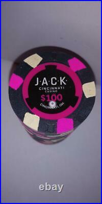 15 Jack Cincinnati Secondary $100 Real Clay Poker Chips Paulson REAL CASINO NEW