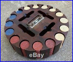 16 Slot Carousel With 400 Vtg Spirit of St. Louis Clay Airplane Poker Chips RW&B