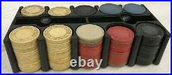 174 Vintage Poker Chips Monogrammed White, Blue, Black, And Red With Case