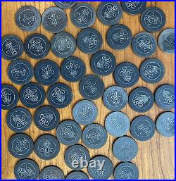 178 Antique Fleur De Lis Crown Clay Poker Chips Prince Of Wales Design And Caddy