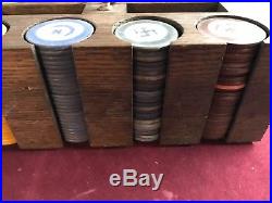 182 Pre WW2 Vintage Clay Bakelite Poker Chips With Carrier