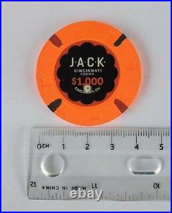 20 Jack Cincinnati Secondary $1000 Oversized Paulson Casino Chip New Mint Unused