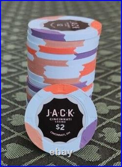 20 Paulson RHC Jack Cincinnati $2's Real Casino Used Chips Very Near Mint