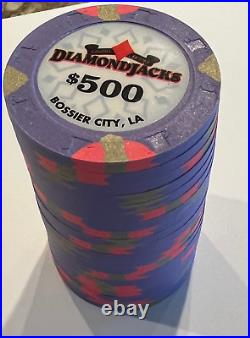 20 x Diamond Jack $500 Real Clay Casino Chips Paulson New Mint Unused