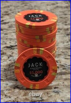 20 x Jack Cincinnati $1000 Real Paulson Clay Poker Chips 43mm RHC