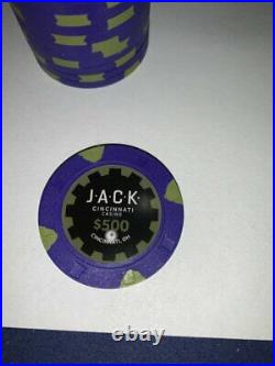 20 x Jack Cincinnati $500 Secondary Real Paulson Clay Poker Chips RHC