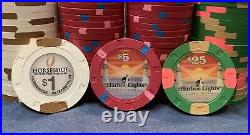 200 Paulson Top Hat And Cane Clay Casino Poker Chips. $1s, $5s, and $25s combo