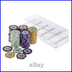 200pcs Classic Poker Chips Set with Box Casino Supply Hilarious Games Accs