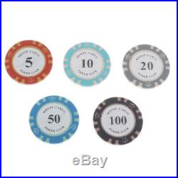 200pcs Classic Poker Chips Set with Box Casino Supply Hilarious Games Accs
