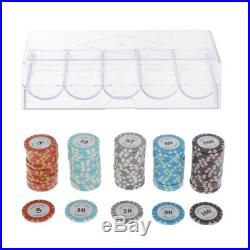 200pcs Poker Chips with Box Casino Token Family Games Accessory Parts 4cm Dia