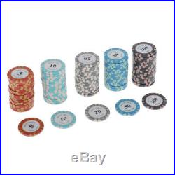 200x Classic Poker Chips Set with Box Casino Token Family Games Accessory