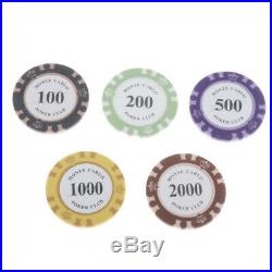 200x Professional Poker Chips Set with Box Casino Token Hilarious Family Games