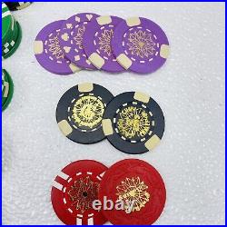 205 Poker Chips Clay Novelty Souvenir Chips 28 Sleeve of Poker Chips Assorted