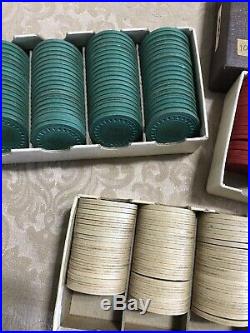 239 Vintage Embossed Clay POKER CHIPS from with box