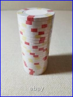 25 x New Real Clay Poker 10g Chips White + 1 Paulson Top Hat & Cane $100