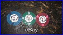 2999 Casino Of Cyprus Tri-Club Clay Poker Chips $1 $5 $25 New clean crisp edges