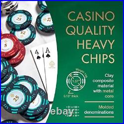 -300 Piece 14 Gram Clay Composite Poker Chip Set with Case. 300 Chip Set