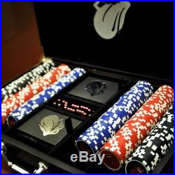 300 Rolling Stones Poker Chips Set 300 Casino Quality Clay Chips