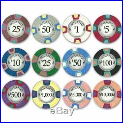 300ct. Milano Casino Clay 10g Poker Chip Set in Wood Carousel Case