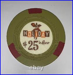 400 HOLIDAY IN RENO Casino Chips Rare Set H-mold $5s and $25s Poker Clay. Nevada