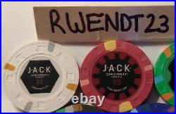 400 Jack Cincinnati Real Paulson Clay Poker Chips REAL CASINO POKER CHIPS