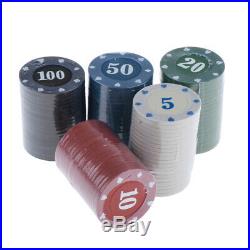 400Pcs/Set Chip Poker Vegas Set Cards Games Poker Tokens Clay 5/10/20/50/100