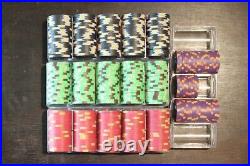 450 X Jetons Paulson Poker Set Horseshoe Casino Chips Clay