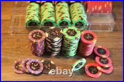 450 X Jetons Paulson Poker Set Horseshoe Casino Chips Clay