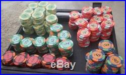 492x 3 Colored Clay Poker Chips