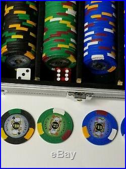 494 PC King's Clay Suited Poker Chips Set With Dice & Poker Cards Aluminum Case
