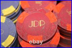 499 CLAY ASM Marion & Co Poker Chips Elephant and Crown Mold Great Playable lSet