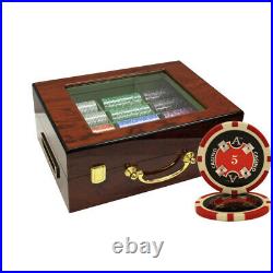 500 14g Ace Casino Clay Poker Chips Set High Gloss Photo Frame Wood Case