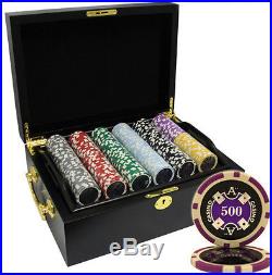 500 14g Ace Casino Clay Poker Chips Set Mahogany Case Custom Build