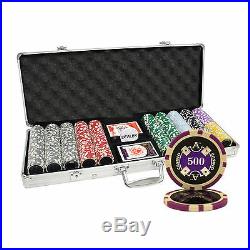 500 14g Ace Casino Table Clay Poker Chips Set New