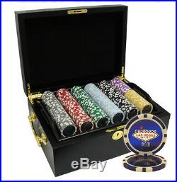 500 14g Las Vegas Laser Clay Poker Chips Set Mahogany Case Custom Build