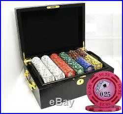 500 14g Yin Yang Clay Poker Chips Set Mahogany Case New