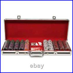 500 Ace King Suited 14g Clay Poker Chips Set Black Aluminum Case Pick Chips