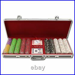 500 Bluff Canyon 13.5g Clay Poker Chips Set with Black Aluminum Case Pick Chips